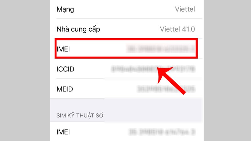 Tại mục Giới thiệu, kéo xuống để lấy số IMEI