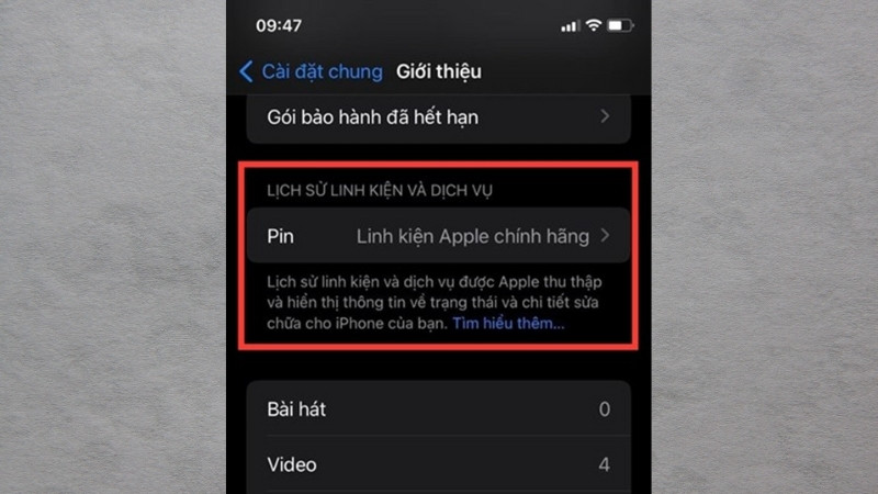 Thông báo Linh kiện Apple chính hãng