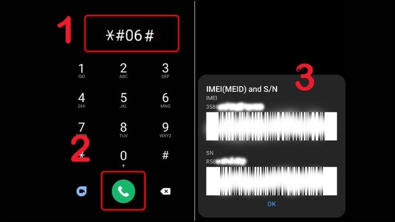 Có thể kiểm tra nhanh bằng cách bấm *#06#