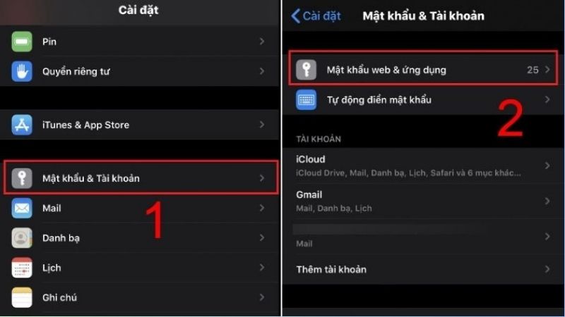 Chọn Mật khẩu web & ứng dụng