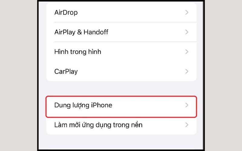 Chọn Dung lượng iPhone