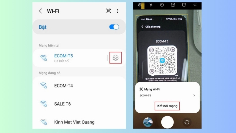 Đưa camera vào đúng mã QR, điện thoại sẽ tự động nhận diện và hiển thị một thông báo xác nhận