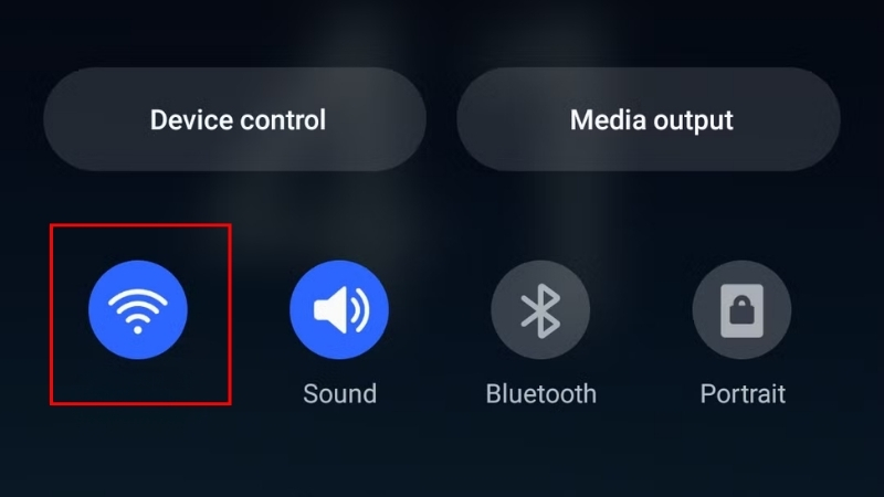 Nhấn giữ biểu tượng WiFi
