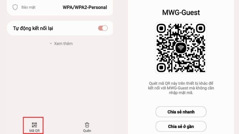  Ở góc dưới cùng bên trái màn hình nhấn vào tùy chọn Mã QR
