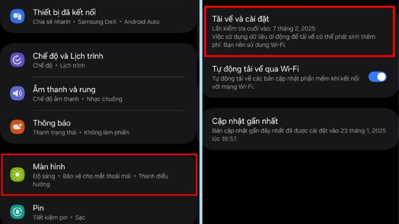 Kiểm tra cập nhật phần mềm