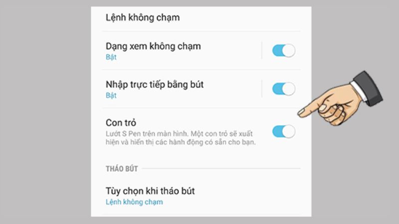 Tắt mục Con trỏ