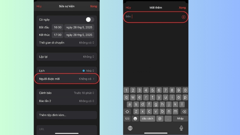 Nhập tên, địa chỉ email hoặc số điện thoại của người bạn muốn mời