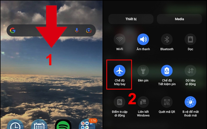 Bạn có thể thử bật chế độ máy bay trong khoảng 5 - 10 giây