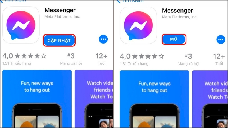 Nếu thấy có bản cập nhật thì hãy nhấn CẬP NHẬT.