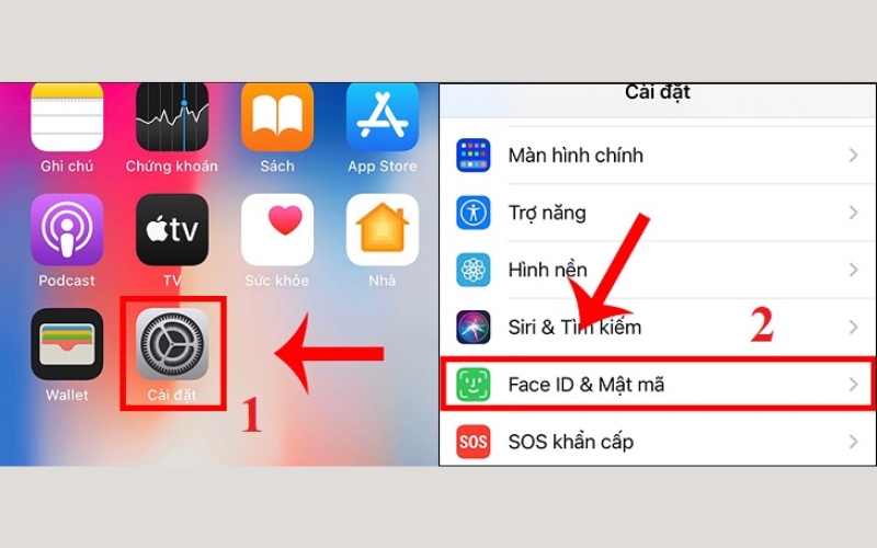 Chọn Face ID & mật mã