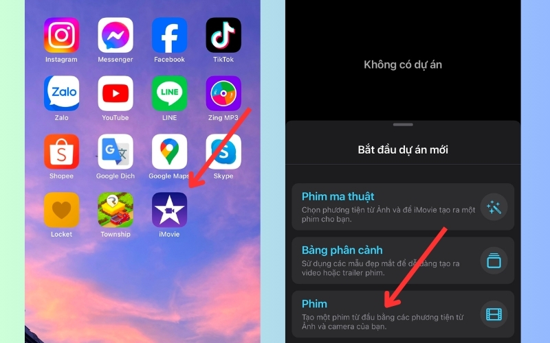  Mở ứng dụng iMovie