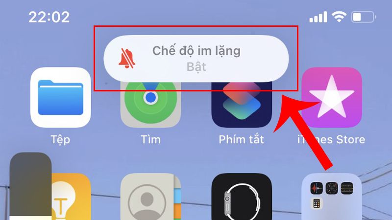 Lúc này, iPhone sẽ có biểu tượng tắt âm thanh như hình