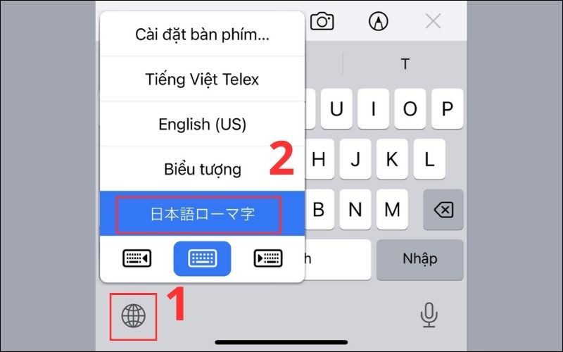 Bạn cần vào logo quả địa cầu để đổi sang bàn phím ngôn ngữ khác