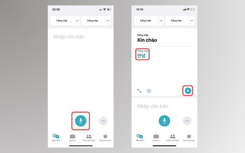 Tinh nang dich giong noi tren ung dung Dich thuat iPhone