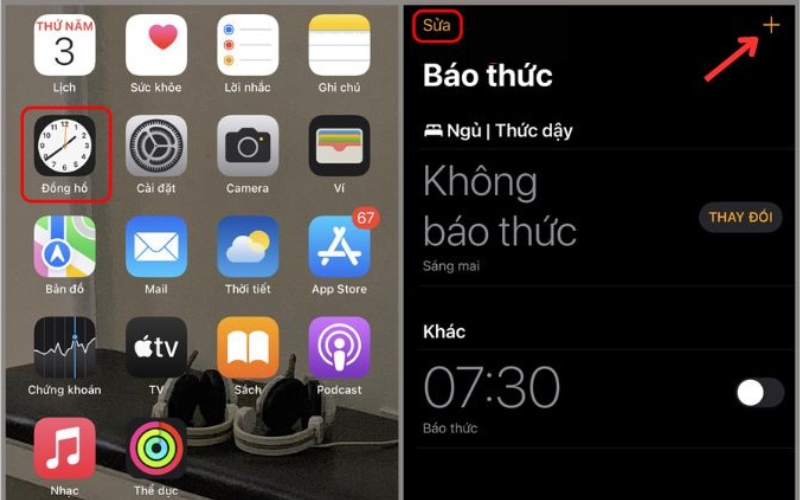 Nhấp vào dấu +