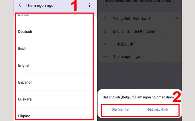 Tiếp theo, chọn ngôn ngữ bạn muốn thêm từ danh sách ngôn ngữ