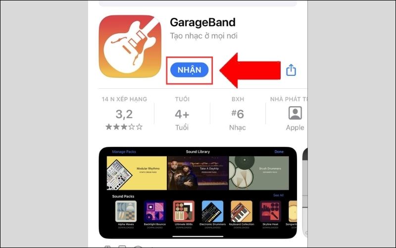 Bạn cần tải ứng dụng GarageBand