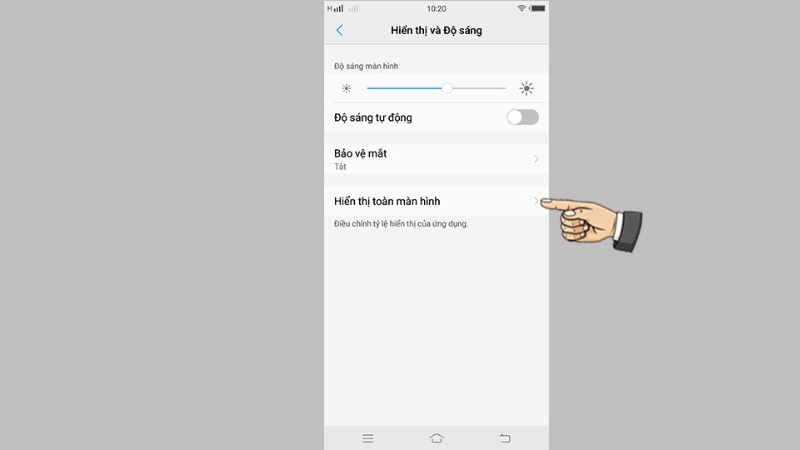 Kích hoạt hiển thị toàn màn hình