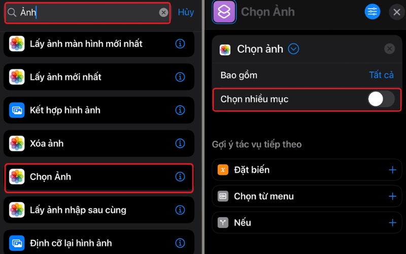 Kích hoạt tùy chọn Chọn nhiều mục