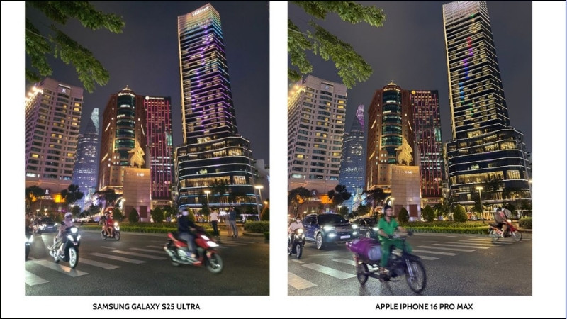 So sánh Nightography S25 Ultra với iPhone 16 Pro Max
