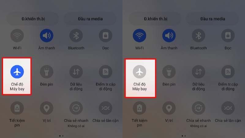 Tắt chế độ máy bay