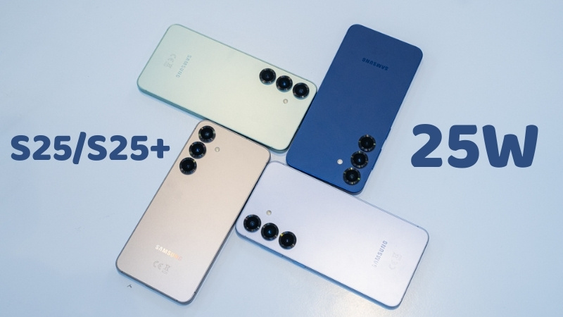 Galaxy S25 và S25+ đều được trang bị công nghệ sạc nhanh 25W