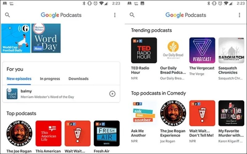 Tìm kiếm những podcast yêu thích trên google podcast
