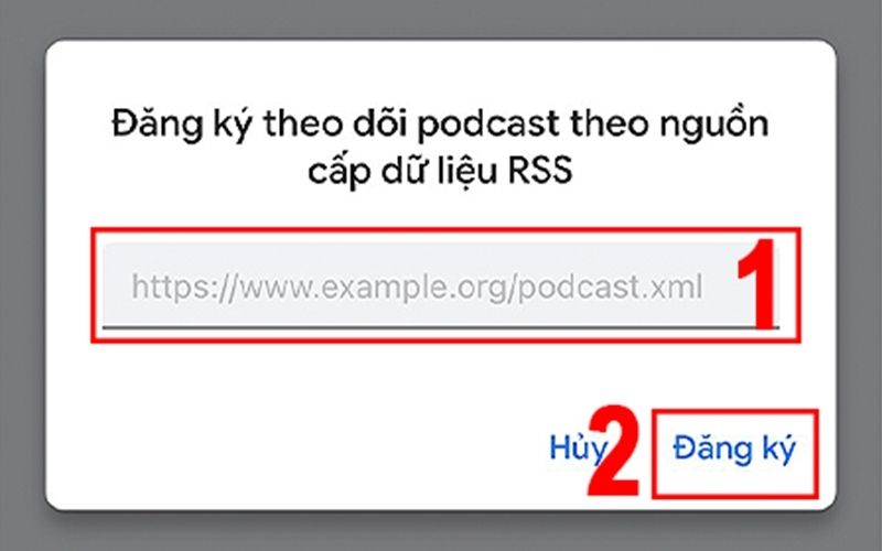 Đăng ký podcast từ nguồn cấp dữ liệu RSS 