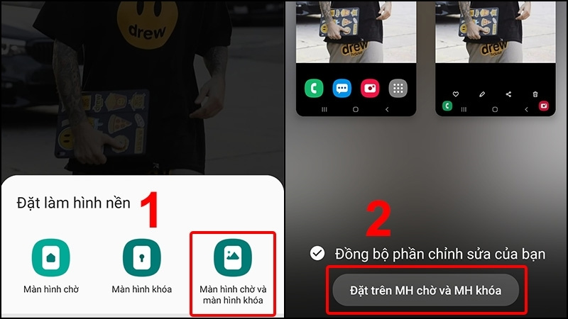 Chọn vị trí đặt hình nền