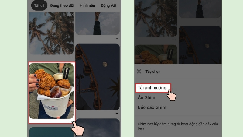 Nhấn nút Tải ảnh xuống để tải hình ảnh trực tiếp về máy