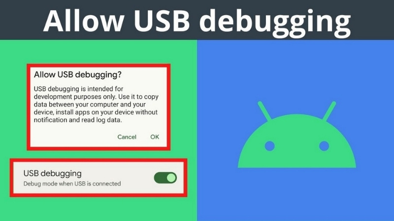 Chế độ gỡ lỗi USB được kích hoạt sẽ cho phép truy cập sâu hơn vào hệ thống Android