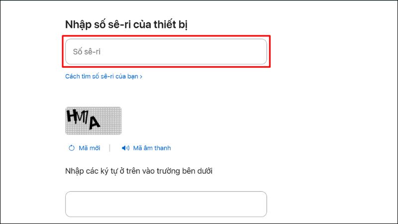 Kiểm tra qua website checkcoverage.apple.com