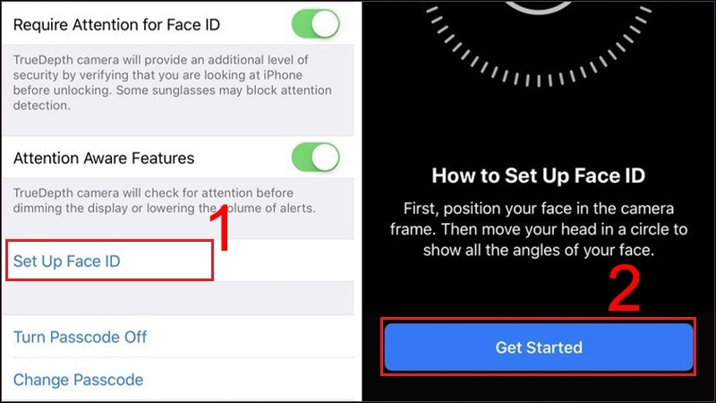 Cài đặt lại Face ID