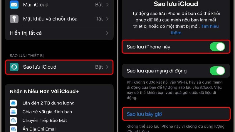 Sao lưu toàn bộ dữ liệu giúp tránh nguy cơ mất dữ liệu nếu quá trình cập nhật gặp sự cố