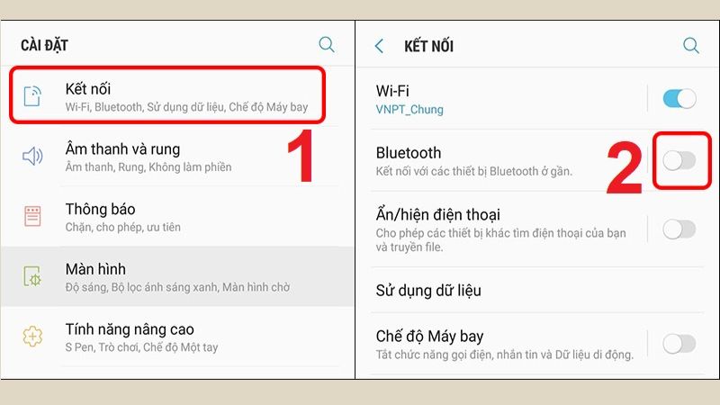 Tắt các tính năng không cần thiết như Bluetooth