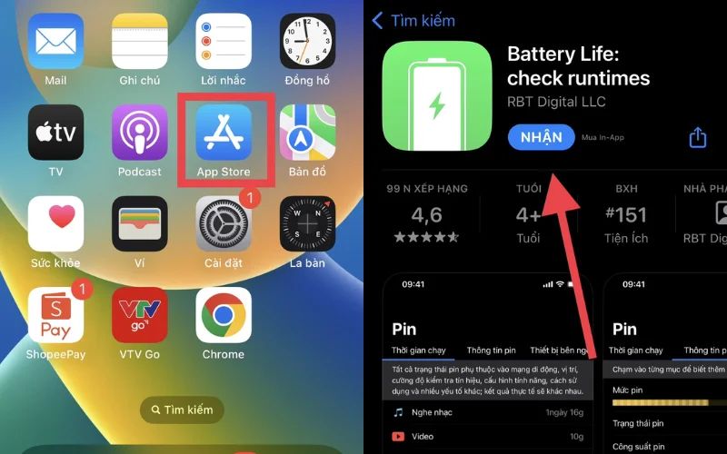 Kiểm tra độ chai pin của iPhone bằng ứng dụng Battery Life
