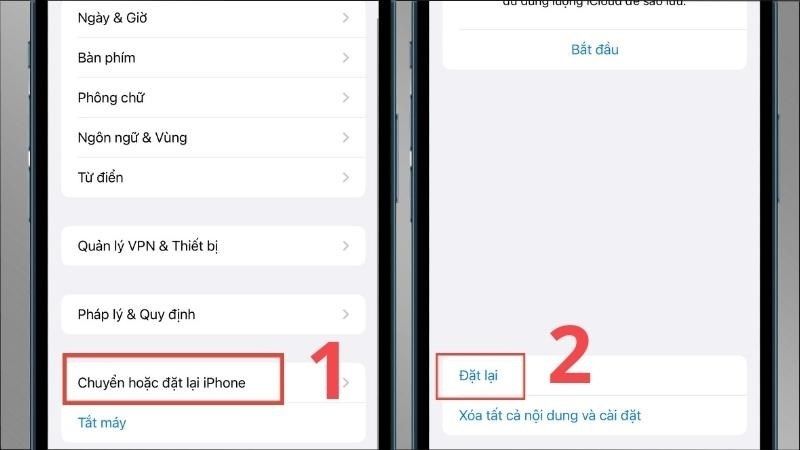 Chuyển hoặc đặt lại iPhone > Đặt lại