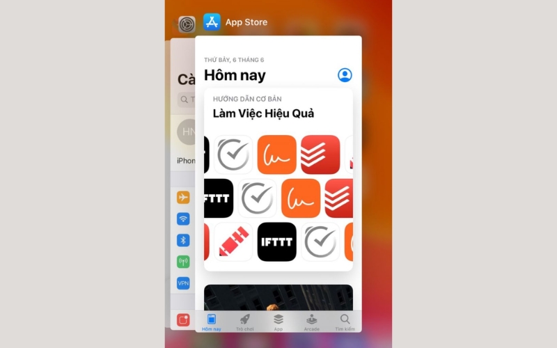 Đóng App Store và mở lại