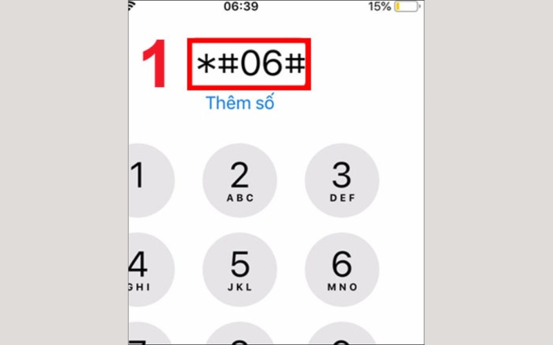 Mở ứng dụng Điện thoại trên iPhone và nhập cú pháp *#06#