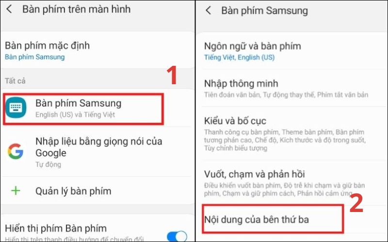 chon ban phim samsung