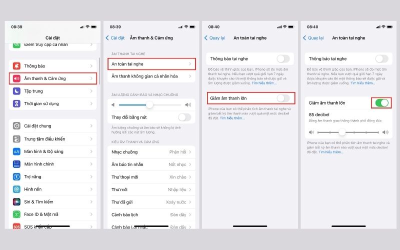 Tắt chế độ giảm âm thanh lớn trên iPhone để khắc phục loa bị nhỏ
