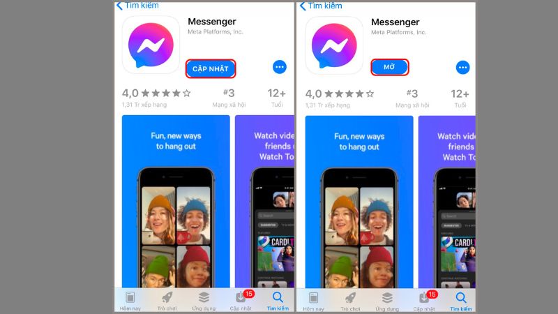 Cập nhật Messenger