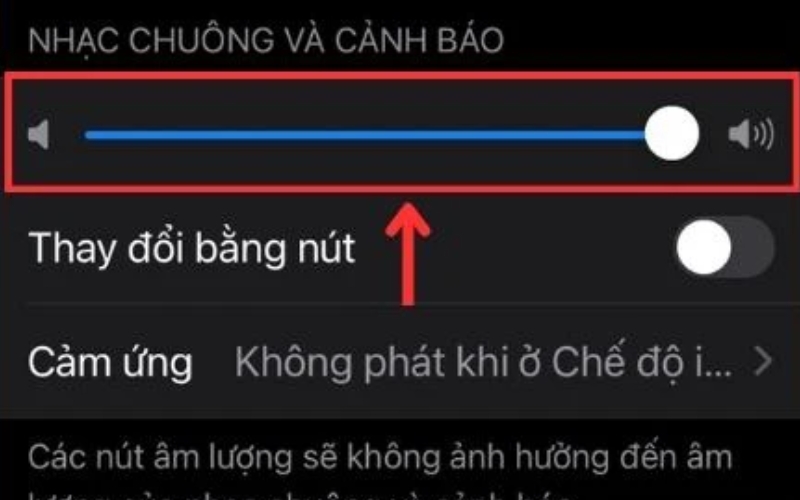 Kéo thanh sang phải để tăng âm lượng loa