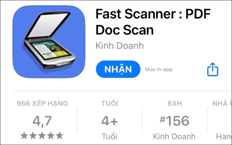 Ứng dụng Fast Scanner
