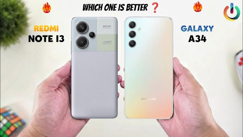 Thiết kế Xiaomi Redmi Note 13 vs Samsung A34