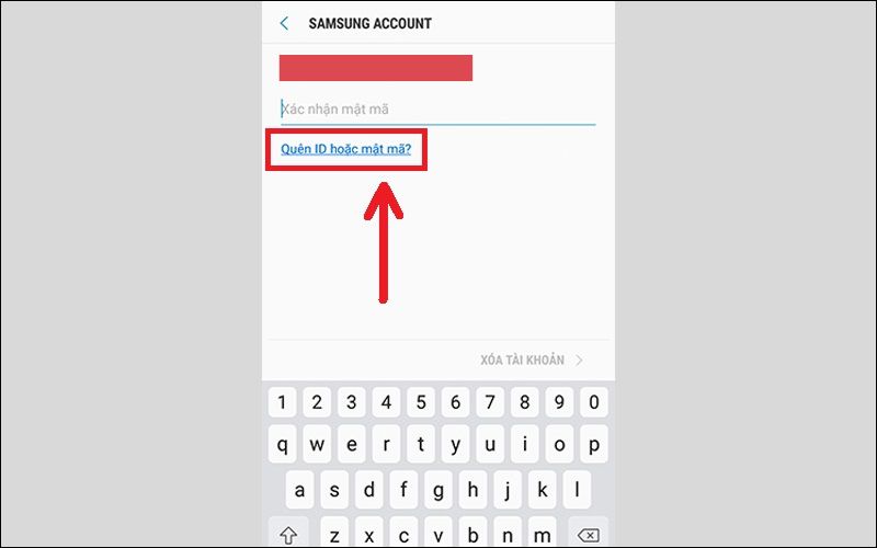 Chọn vào Quên ID hoặc mật mã