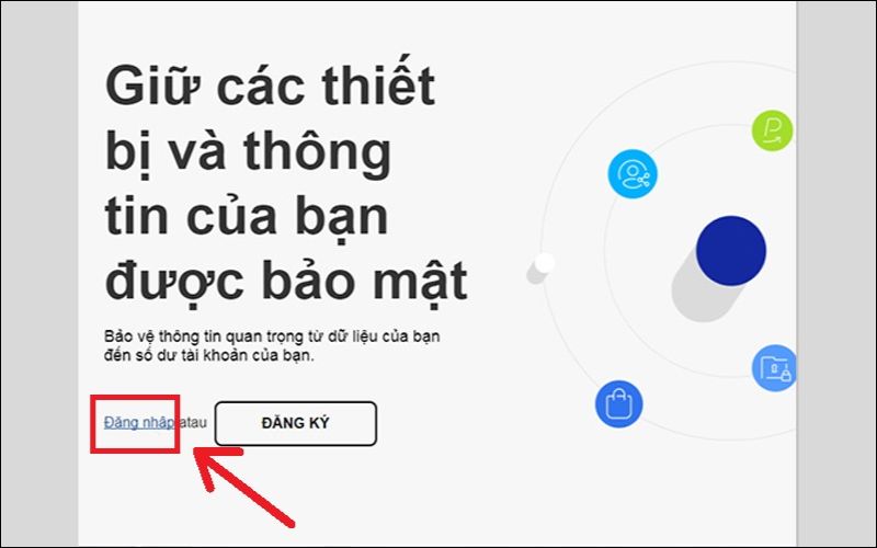 Nhấn vào Đăng nhập