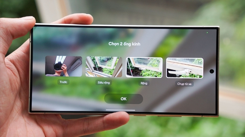 Tính năng chọn 2 ống kính khi quay video trên S24 Ultra