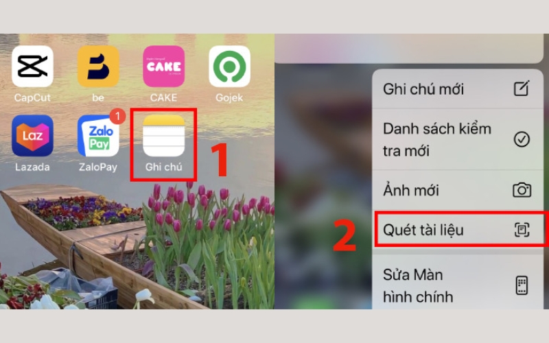 Chọn Quét tài liệu