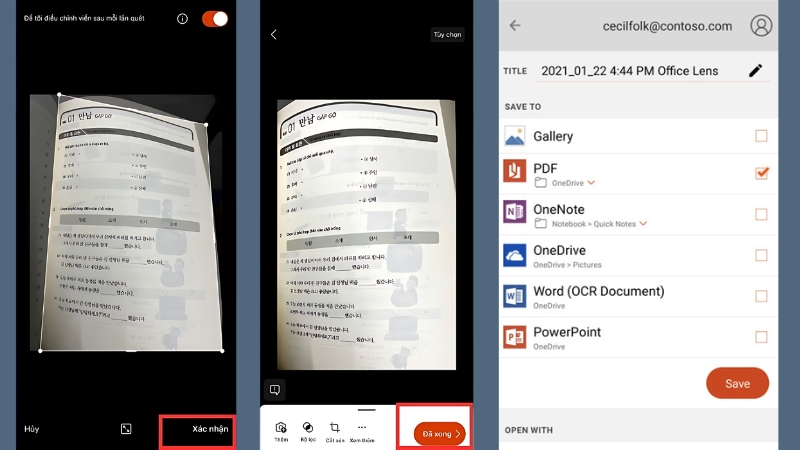 Scan với ứng dụng Microsoft Office Lens